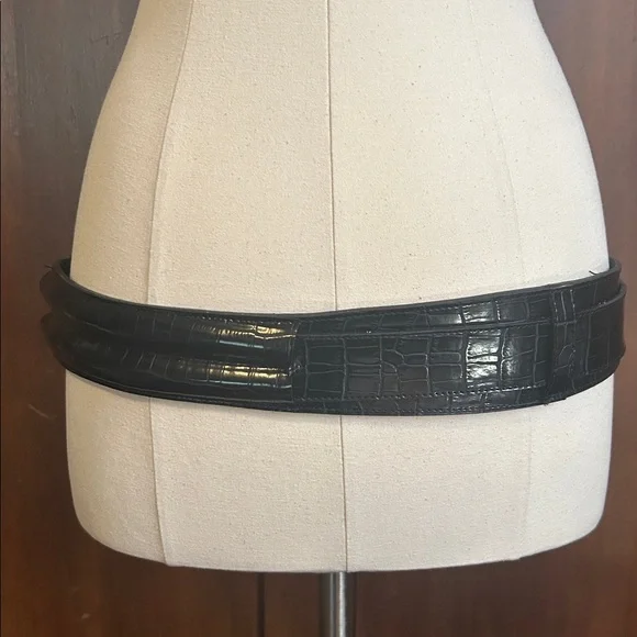 NWOT Bkack Crocodile Heavy Metal Hipster Belt M - Picture 4 of 9